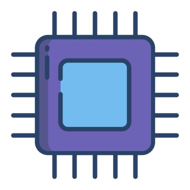 İşlemci. Web simgesi basit illüstrasyon