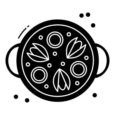 Basit vektör simgesi, paella illüstrasyonu