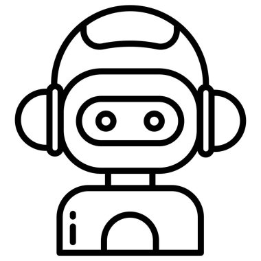 robot. Web simgesi basit illüstrasyon