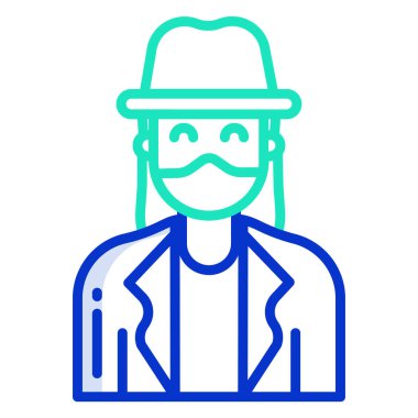 kadın web simgesi basit illüstrasyon