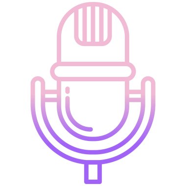 mikrofon web simgesi, vektör çizim 