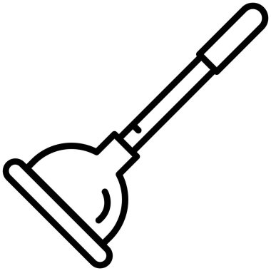 Süpürge. Web simgesi basit illüstrasyon