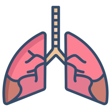 Ciğerlerin vektör illüstrasyonu, heath simgesi  