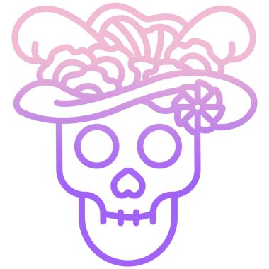 Maskeli ve şapkalı bir kafatası