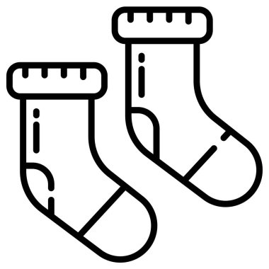 Beyaz arkaplanda basit vektör çorapları simgesi