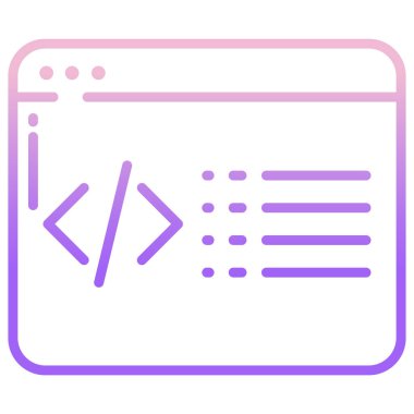 Kodlama. Web simgesi basit illüstrasyon