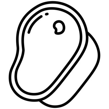 Biftek. Web simgesi basit illüstrasyon