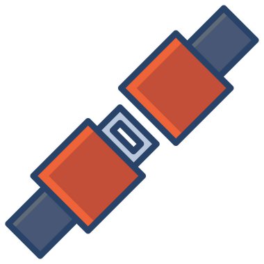 Beyaz arkaplanda basit vektör emniyet kemeri simgesi