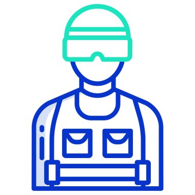 Kask takan bir adamın vektör çizimi.