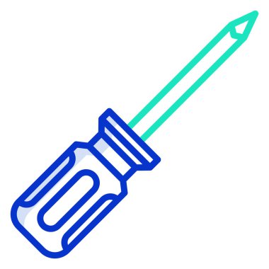 Beyaz arkaplanda basit bir tornavida simgesi