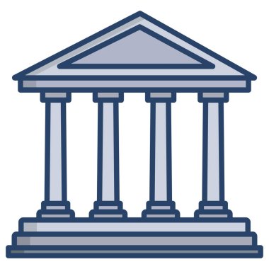 Banka binası ikonu. Vektör illüstrasyonu