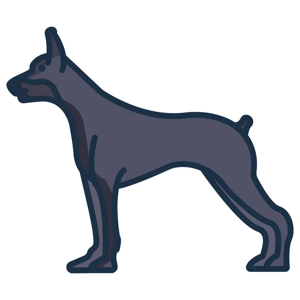 犬のアイコン ウェブのためのオオカミベクトル記号のフラットイラスト — ストックベクタ
