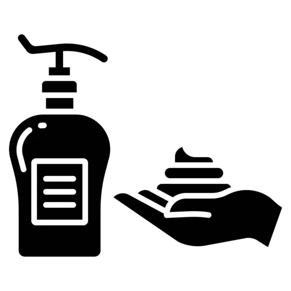 手洗いアイコン ウェブ用の石鹸瓶のアイコンの概略図 — ストックベクタ