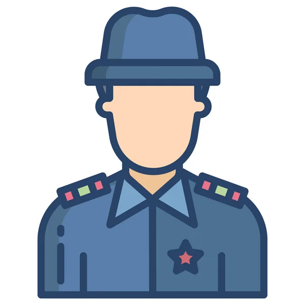 Oficial Policía Ilustración Simple — Vector de stock