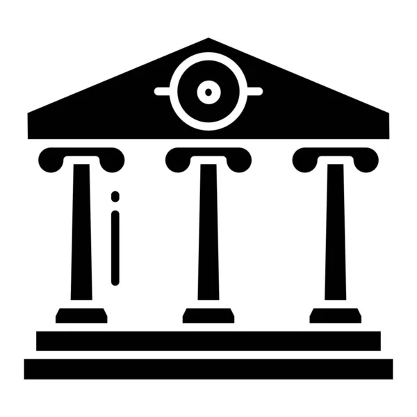 Banka Binası Ikonu Web Için Hukuk Mahkemesi Vektör Simgelerinin Özet — Stok Vektör