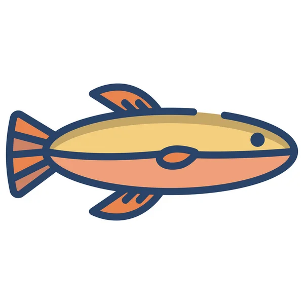 Pescado Icono Web Ilustración Simple — Vector de stock