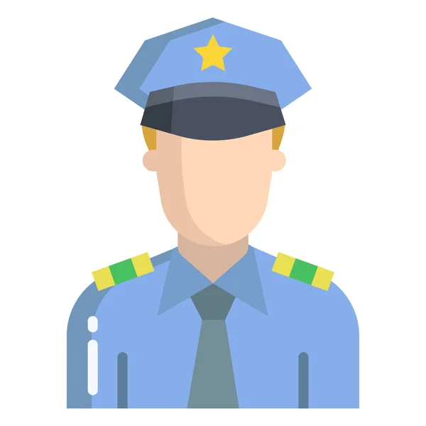 Rendőrtiszt Ikon Rajzfilm Illusztráció Rendőr Vektor Ikonok Web — Stock Vector