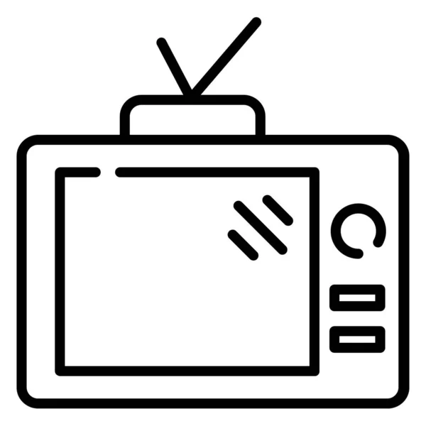 Ikon Sederhana Televisi Ilustrasi Vektor - Stok Vektor