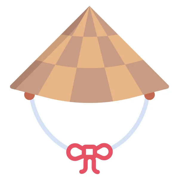 Sombrero Asiático Diseño Simple — Vector de stock