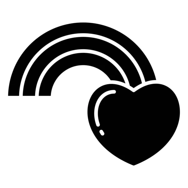Ουράνιο Τόξο Και Καρδιά Web Εικονίδιο Απλή Απεικόνιση — Διανυσματικό Αρχείο