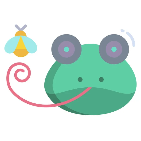 Niedlicher Kleiner Frosch Mit Schleife Illustration Vektor Auf Weißem Hintergrund — Stockvektor