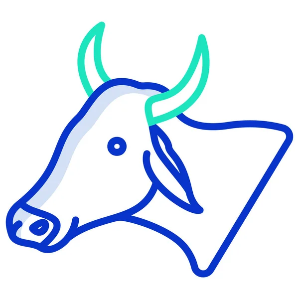 Vaca Icono Web Ilustración Simple — Vector de stock