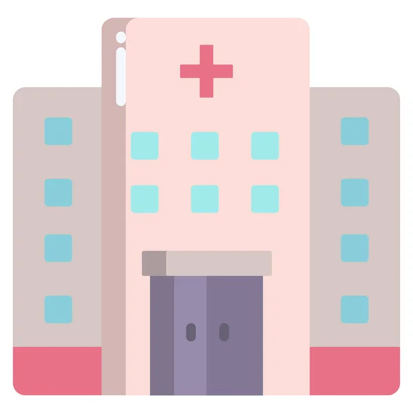 Hospital Icono Web Ilustración Simple — Vector de stock