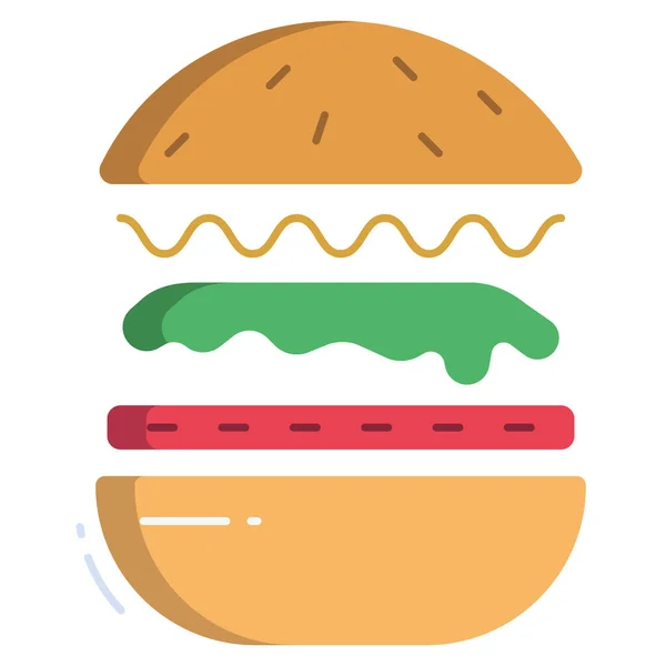 Burger Webová Ikona Jednoduchá Ilustrace — Stockový vektor