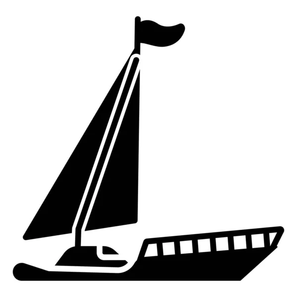 Båtikon Enkel Illustration Segelbåt Vektor Ikoner För Webben — Stock vektor