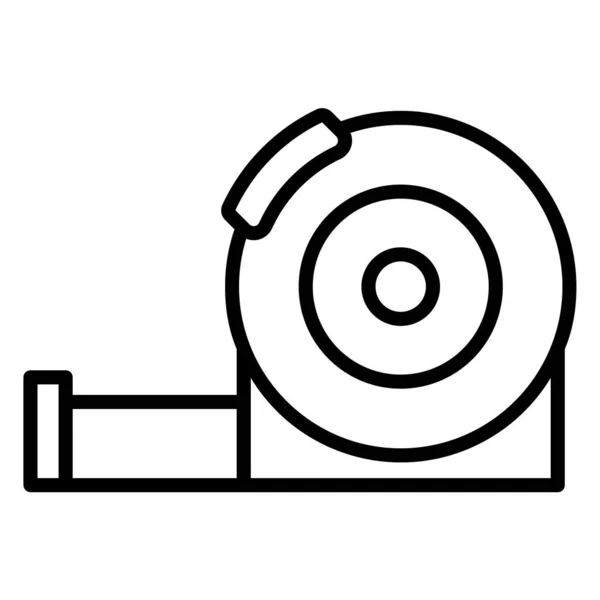 テープメジャーアイコン ウェブ用ルーレット ディスク ベクトル アイコンの概略図 — ストックベクタ