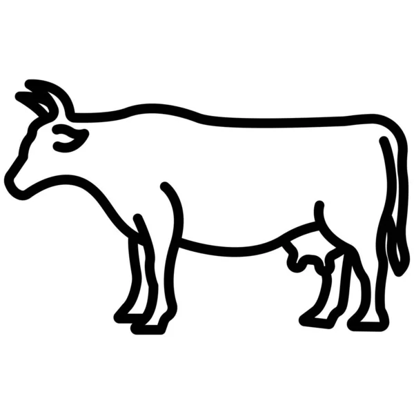 Vaca Icono Web Ilustración Simple — Archivo Imágenes Vectoriales