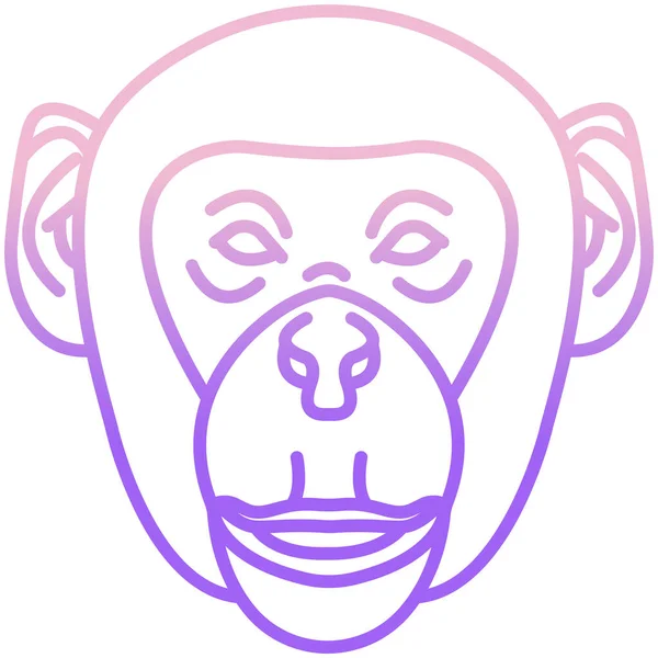 Monkey Web Icon Vector Illustration — 스톡 벡터