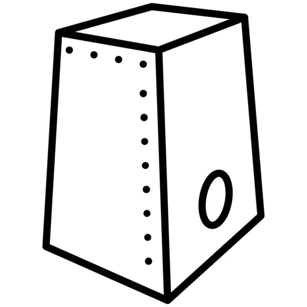 Cajon Pictogram Geïsoleerd Witte Achtergrond Vector Illustratie — Stockvector