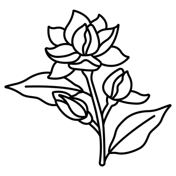 Blumensymbol Umrissillustration Des Rosenvektors Monochrom Isoliertes Design — Stockvektor