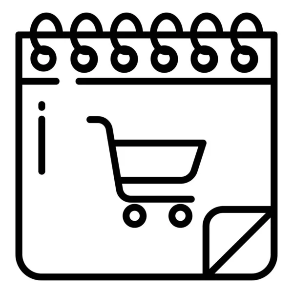 Icono Del Carrito Compras Esquema Ilustración Iconos Vectoriales Para Web — Vector de stock