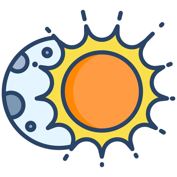 Διανυσματική Απεικόνιση Του Ήλιου Σεληνιακής Έκλειψης — Διανυσματικό Αρχείο