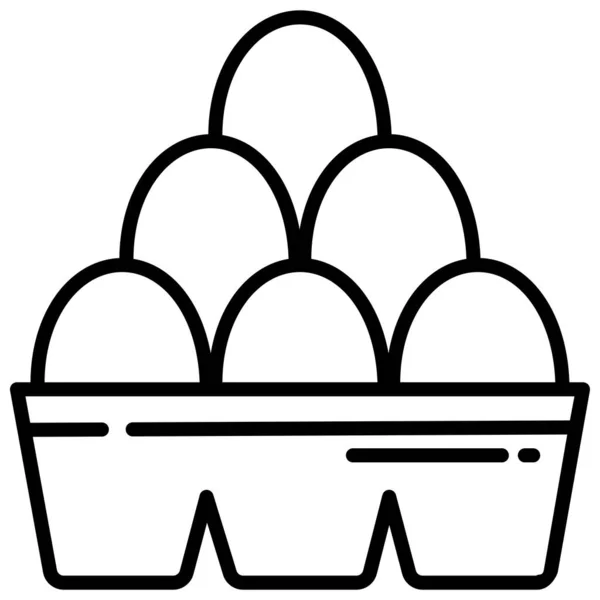 Eggs Carton Ícone Web Ilustração Simples — Vetor de Stock