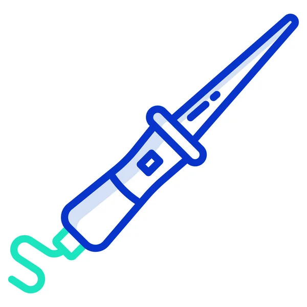 Injectiespuit Vector Icoon Stijl Tweekleurig Plat Symbool Blauwe Witte Kleuren — Stockvector