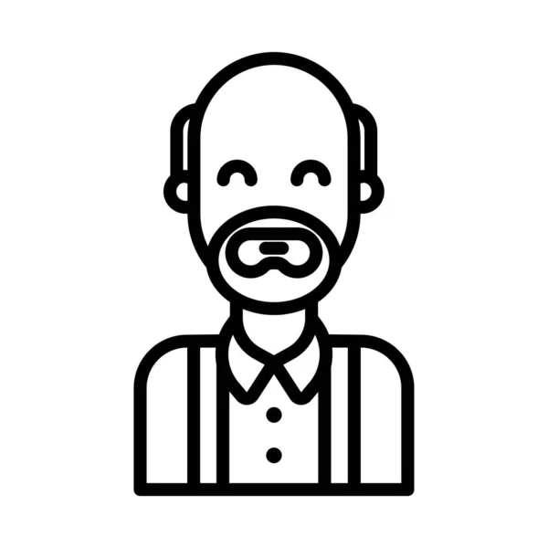 Mann Mit Bart Avatar Charakter Vektor Illustration Design — Stockvektor