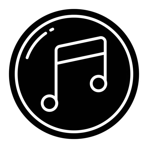 Ícone Nota Música Estilo Moderno Isolado Fundo —  Vetores de Stock