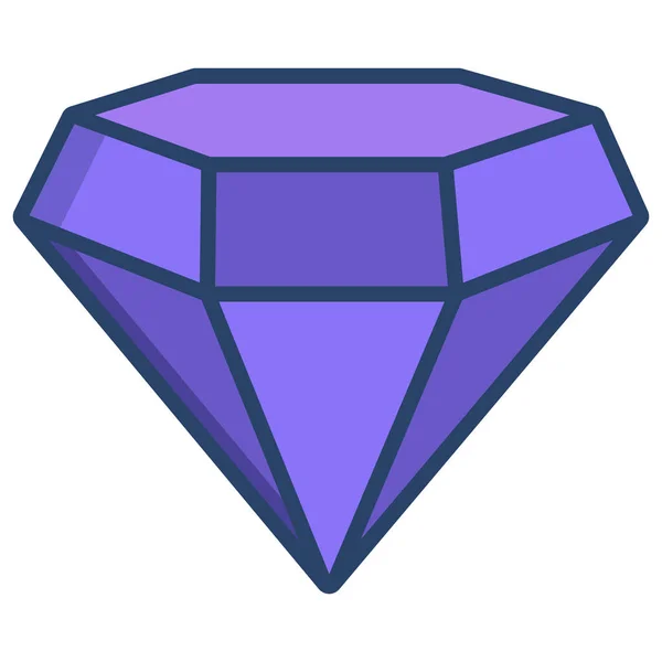 Diamant Webb Ikon Enkel Design — Stock vektor