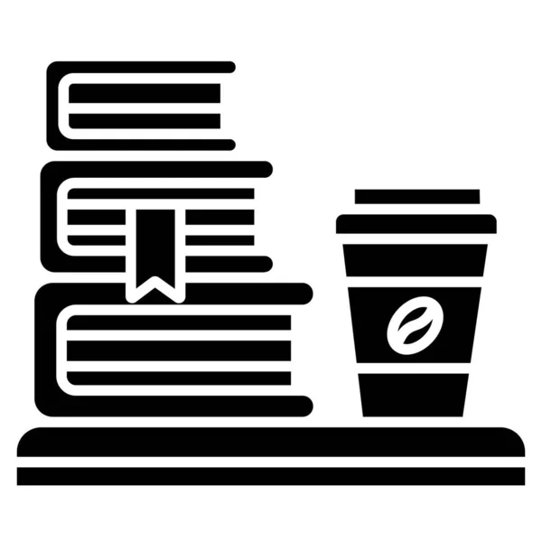 Libros Copas Icono Web Ilustración Simple — Vector de stock