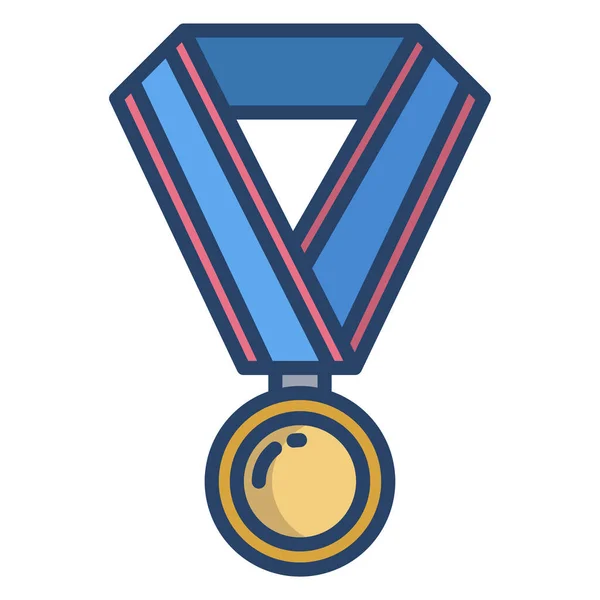 Simple Vector Icon Illustration Medal Ribbon — Stock Vector