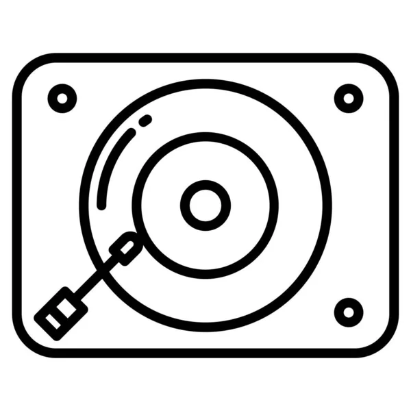 Turntable Simple Icon Vector Illustration — Stock Vector