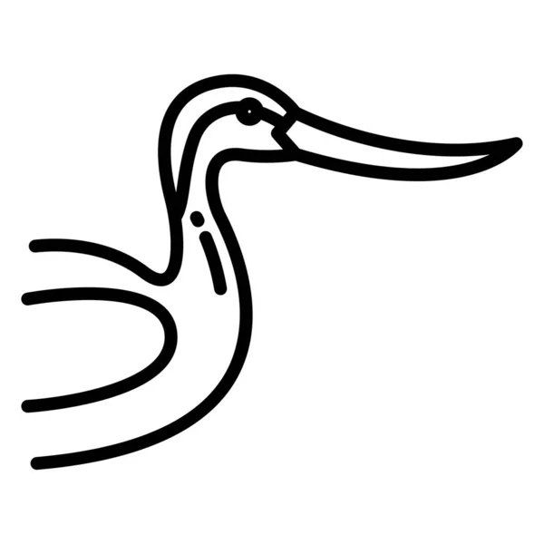 Icône Vectorielle Simple Illustration Oiseau Avocet — Image vectorielle