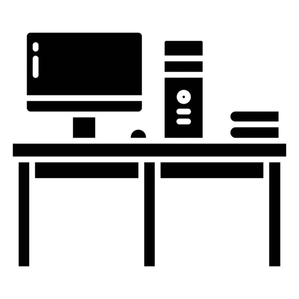 Icône Vectorielle Simple Illustration Table Bureau — Image vectorielle
