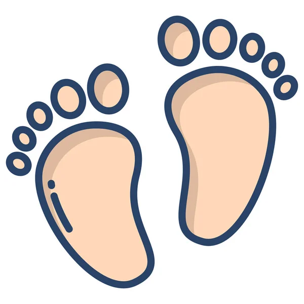 Icône Vectorielle Simple Illustration Des Pieds Bébé — Image vectorielle