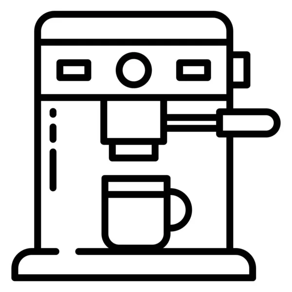 Icono Cafetera Esquema Ilustración Vectorial — Vector de stock