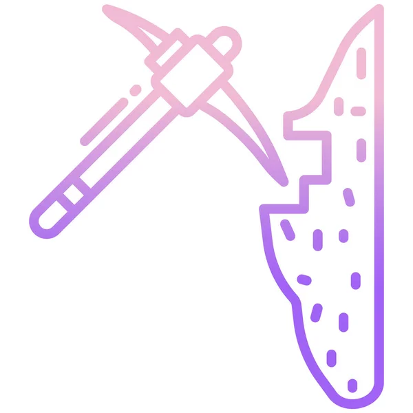 Pickaxe Ikon Web Ilustrasi Sederhana - Stok Vektor