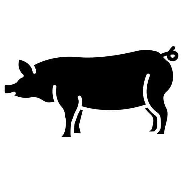 Vektor Symbol Des Schweins Tier Auf Weißem Hintergrund — Stockvektor